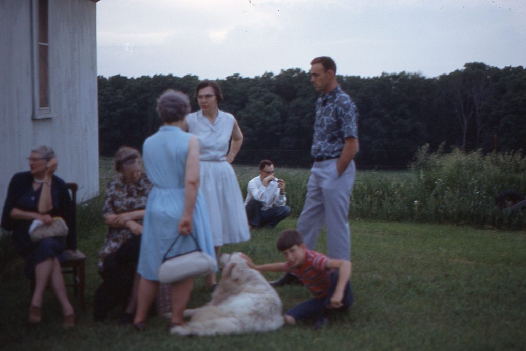 1967 photo of MAS members at a picnic at the Oscar Mayer Observatory.