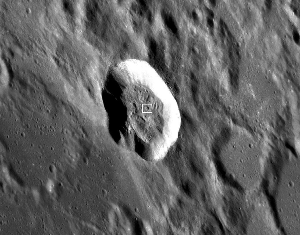 Crater Proclus, as seen from the LROC camera.