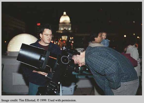 John Rummel at one of the first Monona Terrace star parties, 1999.