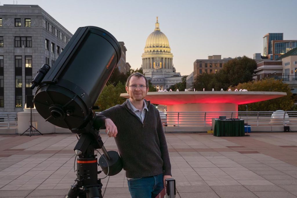 Martin Mika at Moon Over Monona Terrace, 2023. Photo by Carol Santulis.